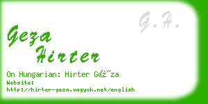 geza hirter business card